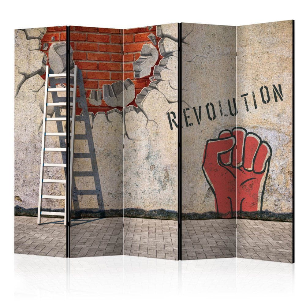 Artgeist Paraván - Neviditeľná ruka revolúcie II 225x172 plátno na drevenom ráme obojstranná potlač