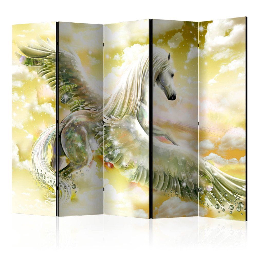 Artgeist Paraván - Pegasus (žltý) II 225x172 plátno na drevenom ráme obojstranná potlač