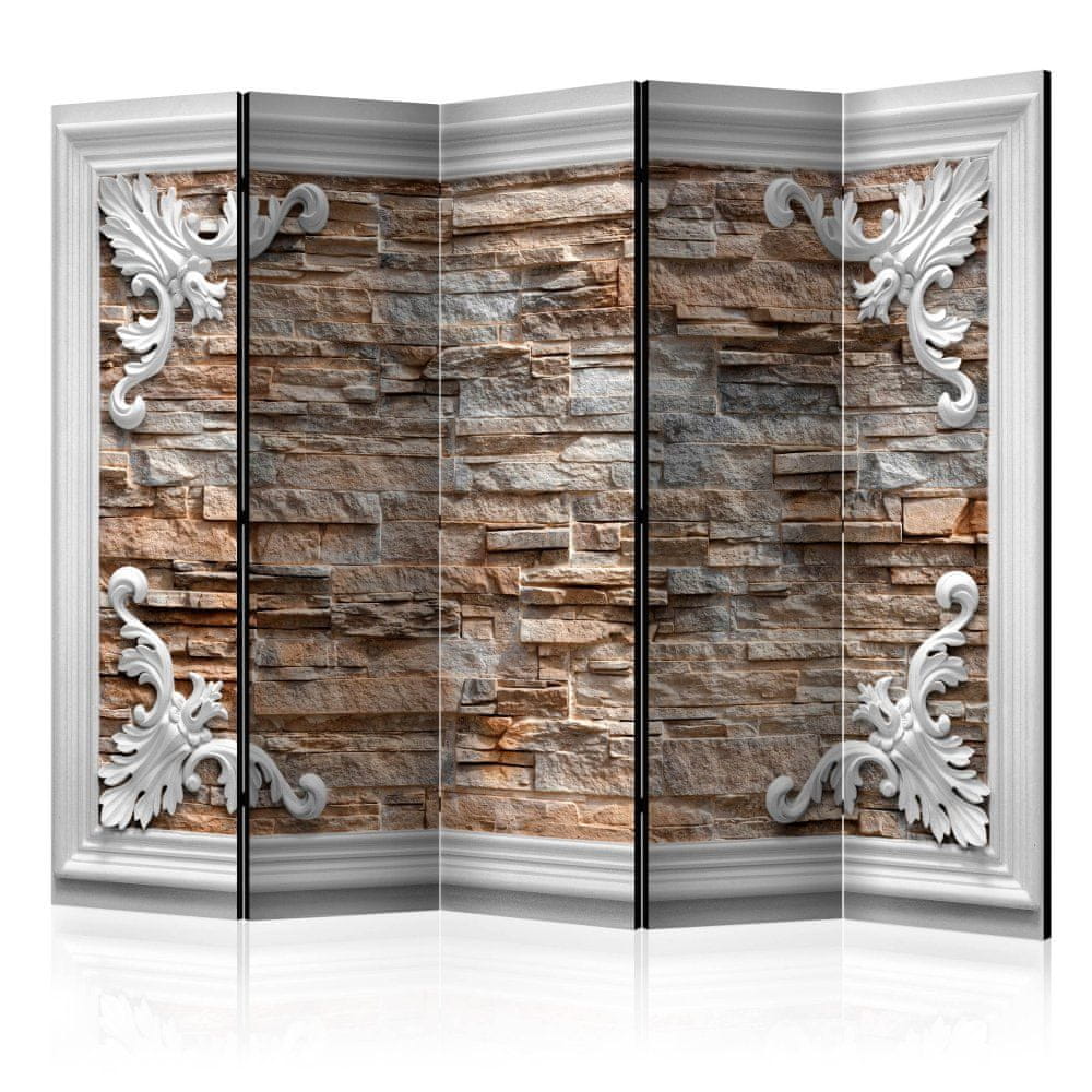 Artgeist Paraván - Tehla v ráme (hnedá) II 225x172 plátno na drevenom ráme obojstranná potlač