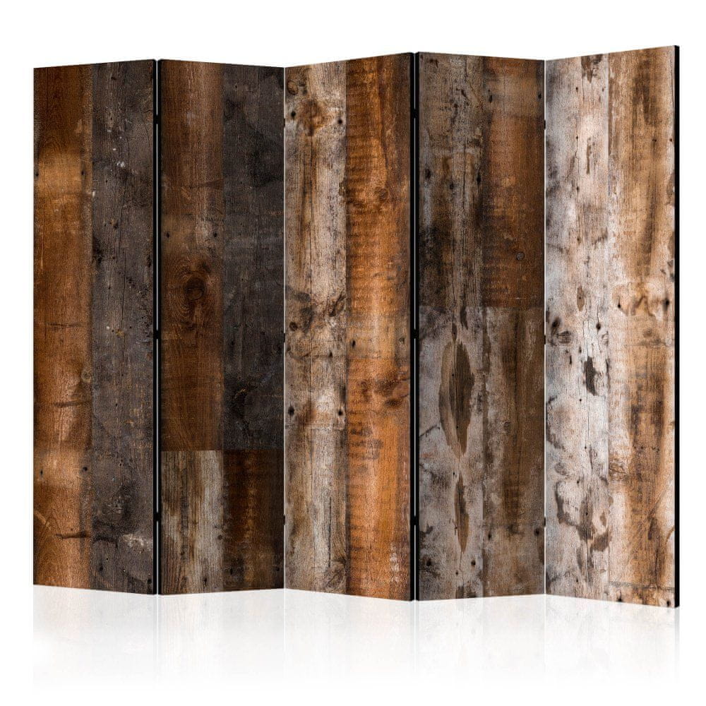 Artgeist Paraván - Starožitné drevo II 225x172 plátno na drevenom ráme obojstranná potlač
