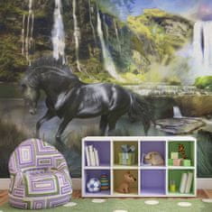 Artgeist Fototapeta - Kôň na pozadí nebesky modrého vodopádu 400x309 vlísová tapeta na stenu