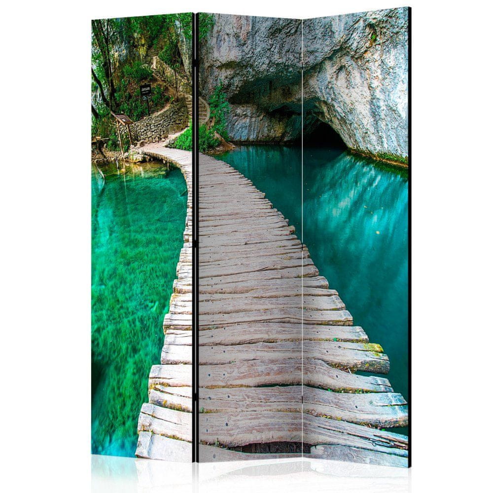 Artgeist Paraván - Smaragdové jazero 135x172 plátno na drevenom ráme obojstranná potlač