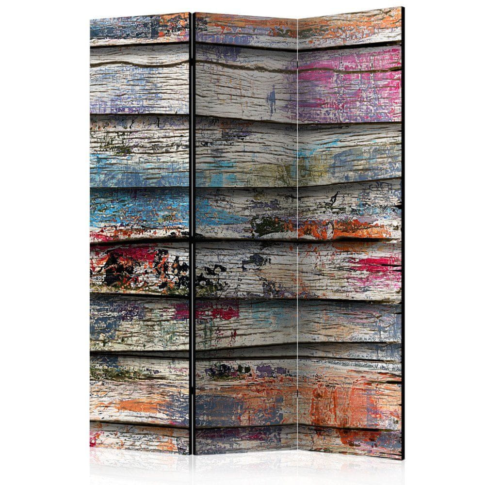 Artgeist Paraván - Farebné drevo 135x172 plátno na drevenom ráme obojstranná potlač