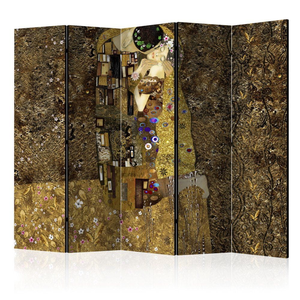 Artgeist Paraván - Zlatý bozk II 225x172 plátno na drevenom ráme obojstranná potlač