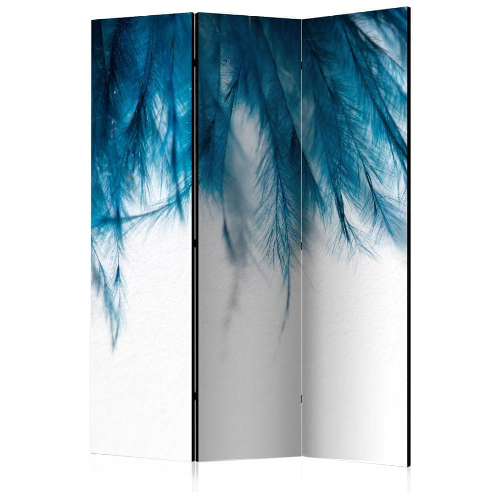 Artgeist Paraván - Zafírové perie 135x172 plátno na drevenom ráme obojstranná potlač