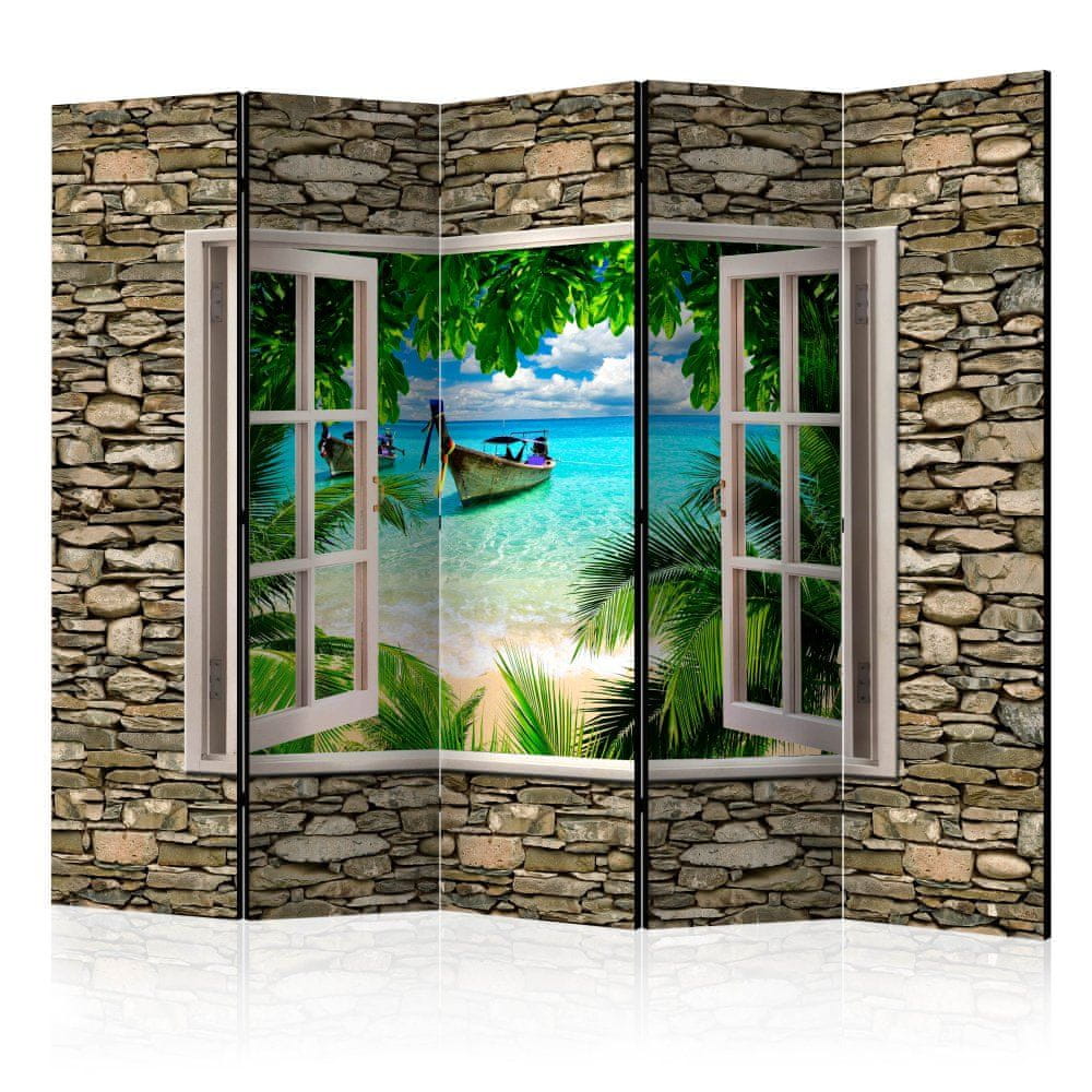 Artgeist Paraván - Tropická pláž II 225x172 plátno na drevenom ráme obojstranná potlač