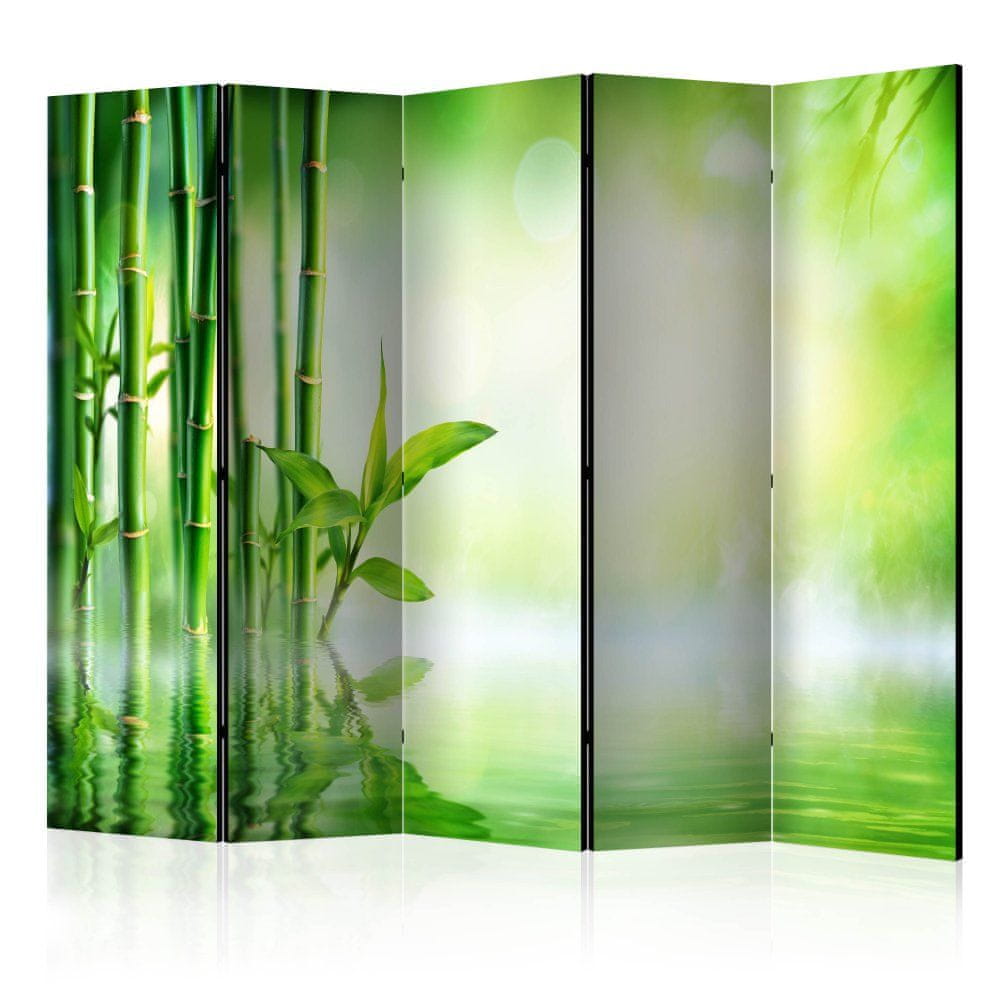 Artgeist Paraván - Zelený bambus II 225x172 plátno na drevenom ráme obojstranná potlač