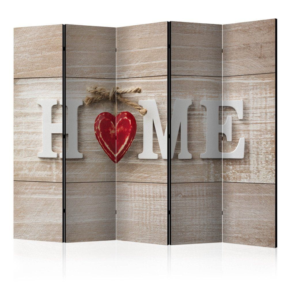 Artgeist Paraván - Domov a červené srdce 225x172 plátno na drevenom ráme obojstranná potlač