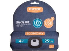 Extol Light Čiapka so svetlom 43456 4x25lm, USB nabíjanie, tmavo modrá, ECONOMY, univerzálna veľkosť