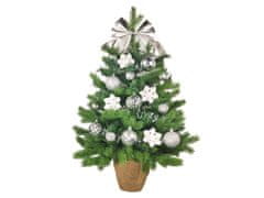 LAALU Ozdobený umelý vianočný stromček NEŽNÁ BIELA 60 cm s LED OSVETLENÍM V KVETINÁČI