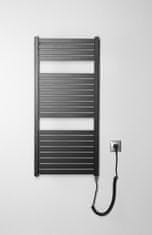 AQUALINE Sapho, TONDI-E elektrické vykurovacie teleso, rovné, 450x970 mm, 300W, čierna matná