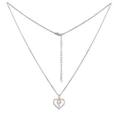 Silvego Strieborný náhrdelník Camilla s príveskom srdca a Infinity s Brilliance Zirconia DCC1607028N