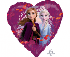 Amscan Fóliový balón srdce 18" - Anna a Elsa