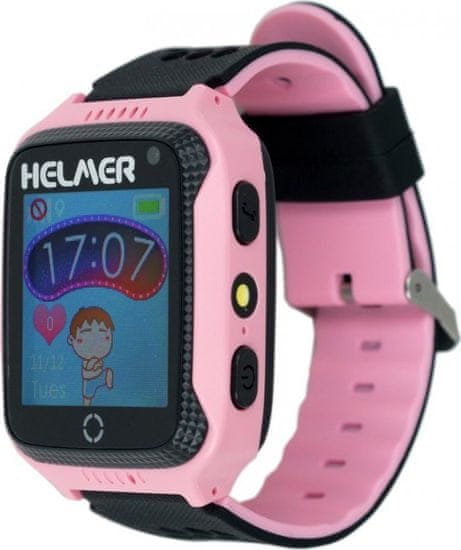 Helmer detské hodinky LK 707 s GPS lokátorom / dotykový displej / IP65 / micro SIM / kompatibilný s Android a iOS / ružové