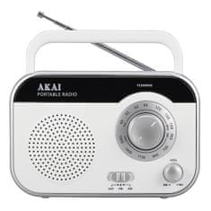 Akai Prenosné rádio , PR003A-410 White, AM/FM, 1 W RMS