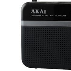 Akai Prenosné rádio , PR006A-471U, FM tuner s PLL, LCD displej, AUX-IN, RMS výkon 0,8 W