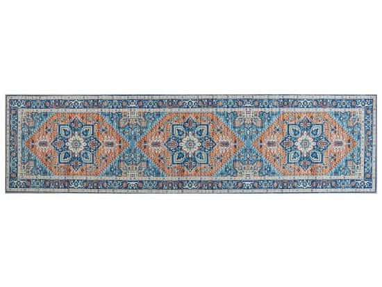 Beliani Koberec 80 x 300 cm modrá/oranžová RITAPURAM