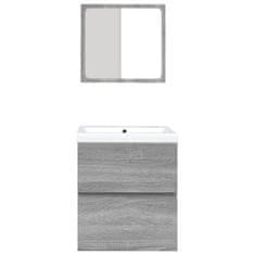 Vidaxl Kúpeľňová skrinka s umývadlom a zrkadlom sivý dub sonoma