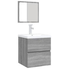 Vidaxl Kúpeľňová skrinka s umývadlom a zrkadlom sivý dub sonoma