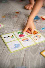 Farfarland Loto s priehľadnými plastovými kartami - Části předmětů. Vzdělávací hry. Hry pro děti - barevné skládačky deskové hry pro batolata. Rané vzdělávání