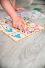 Farfarland Loto s priehľadnými plastovými kartami - Počítejte do 10. Vzdělávací hry. Hry pro děti - barevné skládačky deskové hry pro batolata. Rané vzdělávání