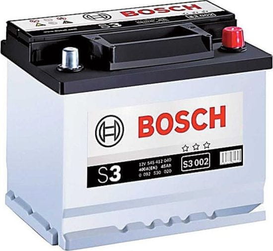 Bosch S3 45Ah Autobateria 12V , 400A , 0 092 S30 030 ... ĽAVÁ !!!
