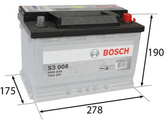 Bosch S3 70Ah Autobatéria 12V , 640A , 0 092 S30 080