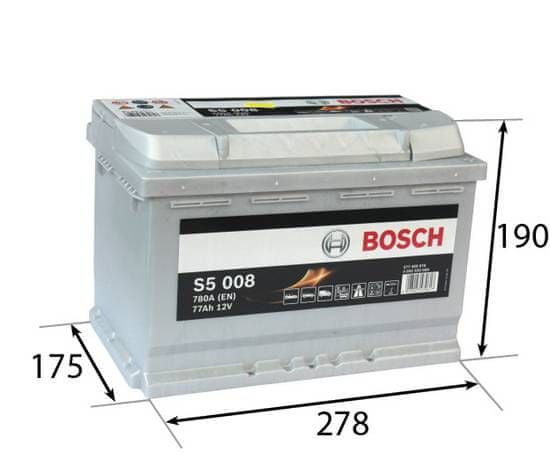 Bosch S5 77Ah Autobatéria 12V , 780A , 0 092 S50 080