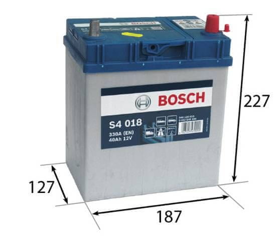 Bosch S4 40Ah Autobatéria 12V , 330A , 0 092 S40 180