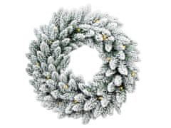 LAALU Veniec vianočný neozdobený umelý biely DELUXE Viola 45 cm s LED OSVETLENÍM na stôl aj zavesenie