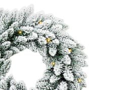 LAALU Veniec vianočný umelý neozdobený zasnežený biely DELUXE Viola 30 cm s LED OSVETLENÍM na stôl aj zavesenie