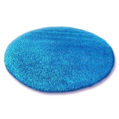 Dywany Lusczów Guľatý koberec SHAGGY HIZA 5 cm modrý