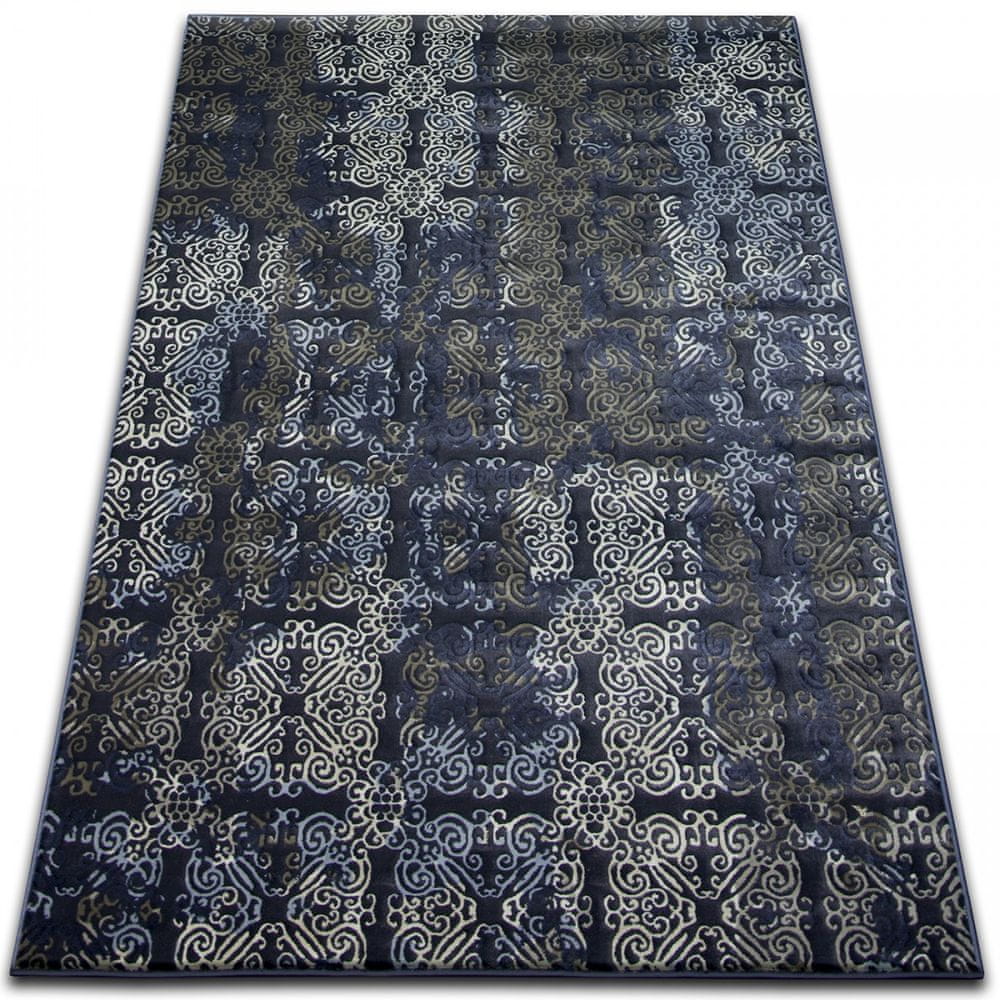 Dywany Lusczów Kusový koberec DROP JASMINE 453 tmavomodrý, velikost 133x190