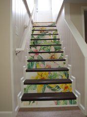 COLORAY.SK  Samolepky na schody Exotické kvety 18 cm 15 nálepky - dĺžka 120cm