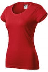 Dámske tričko zúžené s okrúhlym výstrihom, červená, S