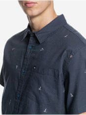 Quiksilver Tmavomodrá pánska vzorovaná košeľa s krátkym rukávom Quiksilver S