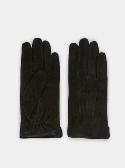 Pieces Čierne semišové rukavice Pieces Nellie