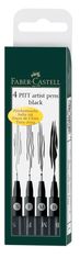 Faber-Castell PITT umelecké popisovače 4 (S,F,M,B) čierna set