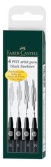 Faber-Castell PITT umelecké popisovače 4 (XS,S,F,M) čierna set