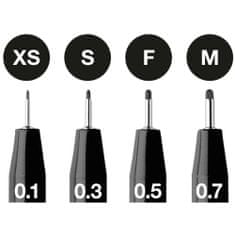 Faber-Castell PITT umelecké popisovače 4 (XS,S,F,M) čierna set