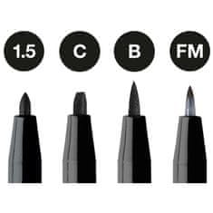 Faber-Castell PITT umelecké popisovače 4 (C, B, Fude Medium, 1,5) čierna set
