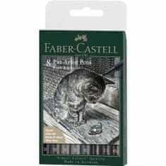 Faber-Castell PITT umelecké popisovače 8 čierne/sivé set