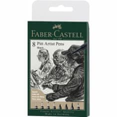 Faber-Castell PITT umelecké popisovače 8 čierne set