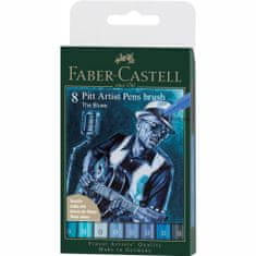 Faber-Castell PITT umelecké popisovače 8 odtieňov modrej set