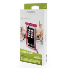 HAMA Playa, outdoorové púzdro na mobil, veľkosť XXL, IPX8, priehľadné/ružové