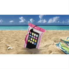 HAMA Playa, outdoorové púzdro na mobil, veľkosť XXL, IPX8, priehľadné/ružové