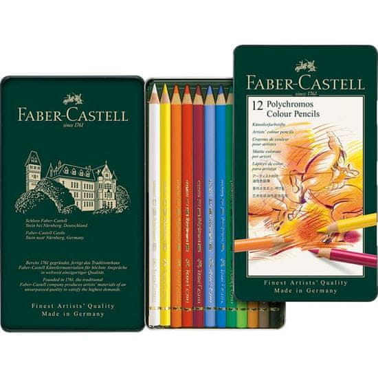 Faber-Castell Pastelky Polychromos 12 ks plech set