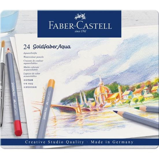 Faber-Castell Pastelky Goldfaber Aqua set-plech 24 farebné