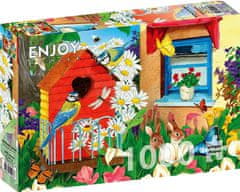 ENJOY Puzzle Záhrada s vtáčími búdkami 1000 dielikov