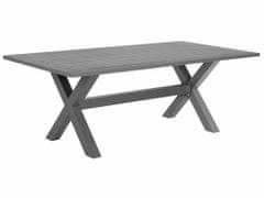 Beliani Hliníkový záhradný stôl 200 x 105 cm sivý CASCAIS